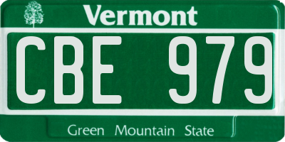 VT license plate CBE979