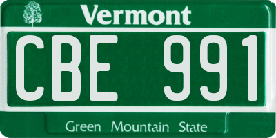 VT license plate CBE991