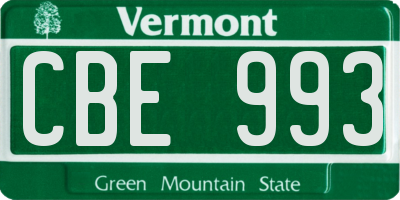VT license plate CBE993