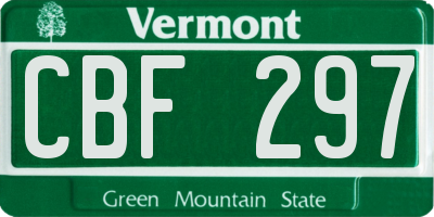 VT license plate CBF297