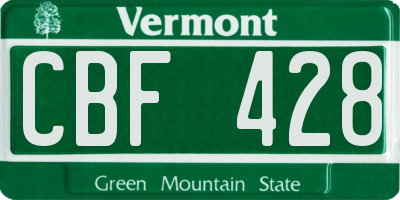 VT license plate CBF428