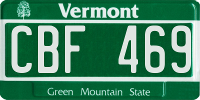 VT license plate CBF469