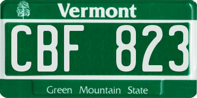 VT license plate CBF823
