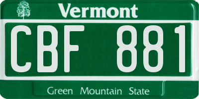 VT license plate CBF881