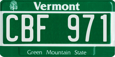 VT license plate CBF971