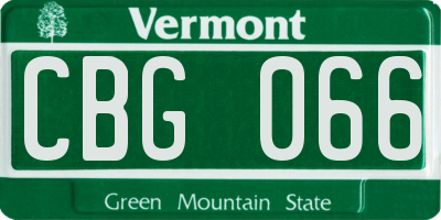 VT license plate CBG066