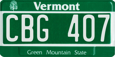 VT license plate CBG407