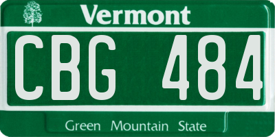 VT license plate CBG484