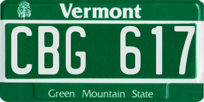 VT license plate CBG617