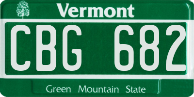 VT license plate CBG682