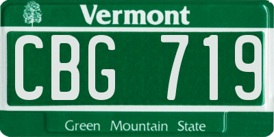 VT license plate CBG719