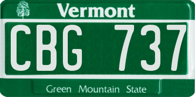 VT license plate CBG737