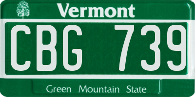 VT license plate CBG739