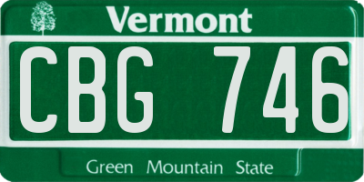 VT license plate CBG746