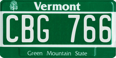 VT license plate CBG766