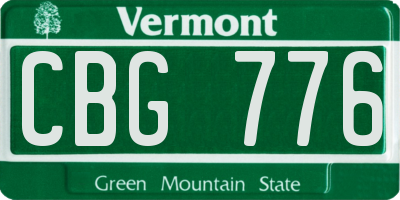VT license plate CBG776