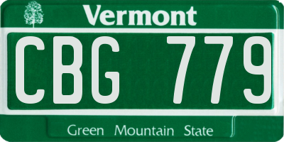 VT license plate CBG779