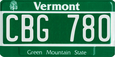 VT license plate CBG780