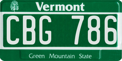 VT license plate CBG786