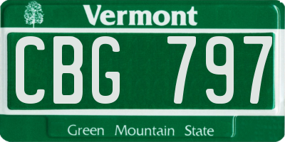 VT license plate CBG797