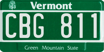 VT license plate CBG811