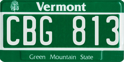 VT license plate CBG813
