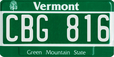 VT license plate CBG816