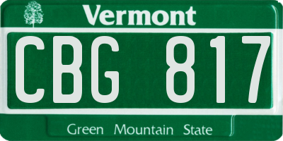 VT license plate CBG817