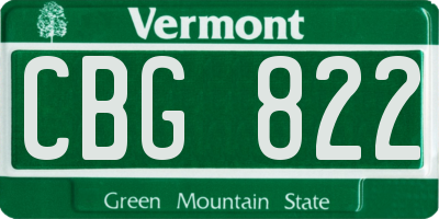 VT license plate CBG822