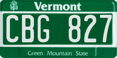 VT license plate CBG827