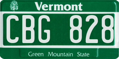 VT license plate CBG828