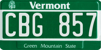 VT license plate CBG857