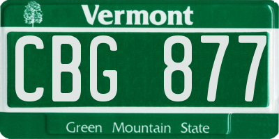 VT license plate CBG877