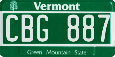 VT license plate CBG887