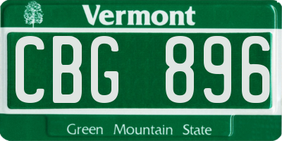 VT license plate CBG896