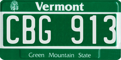 VT license plate CBG913