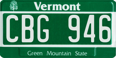 VT license plate CBG946