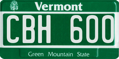 VT license plate CBH600