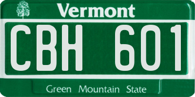 VT license plate CBH601
