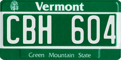 VT license plate CBH604