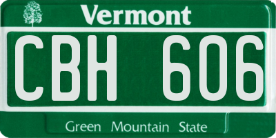 VT license plate CBH606