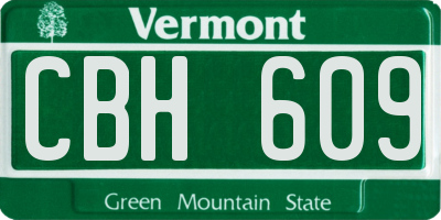 VT license plate CBH609