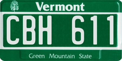 VT license plate CBH611