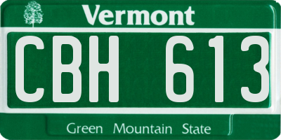VT license plate CBH613