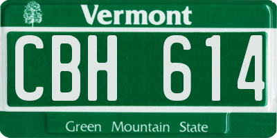 VT license plate CBH614