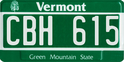 VT license plate CBH615