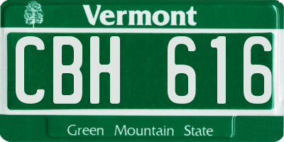 VT license plate CBH616