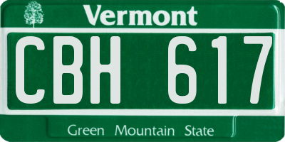 VT license plate CBH617
