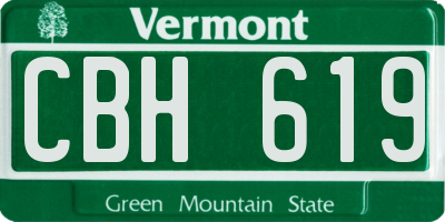 VT license plate CBH619