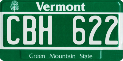 VT license plate CBH622